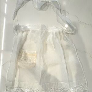 Vintage white lace apron